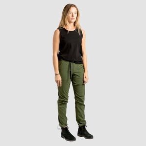 TOPO Designs Women’s size Small olive Green Tech Hiking Joggers Pants